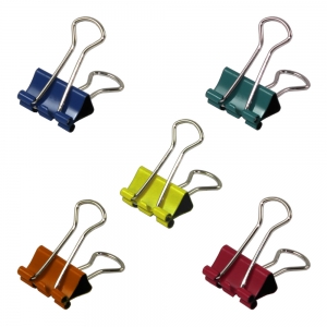 Foldback Clip 19mm Assorted Colours - Pack 10