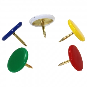 Drawing Pins Assorted Colours Head - Pack 120 