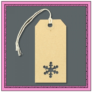 Buff Gift Tags with Punched SNOWFLAKE Shape 96mm x 48mm - Pack 10