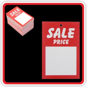 UnStrung Sale Ticket "SALE PRICE" 75x50mm  - Pack 100