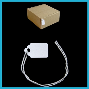 QualiTickets Strung Swing Ticket 21mm x 13mm Bright White - Bulk Box 1000