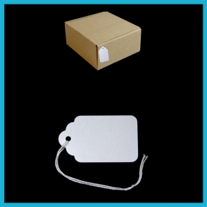 QualiTickets Strung Swing Ticket 37mm x 24mm Bright White - Bulk Box 1000
