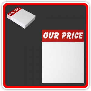 Sale Cards 'OUR PRICE' 100 x 75mm (4"x3") - Pack 48
