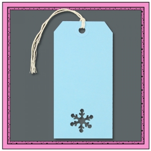Blue Christmas Gift Tags with Punched SNOWFLAKE 120mm x 60mm - Pack 10  