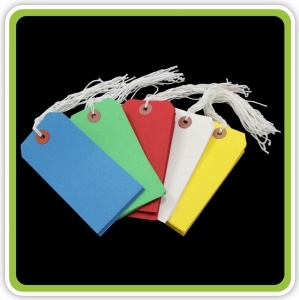 SupaTags Tags Size 5 120mm x 60mm Assorted Colours Bu/Gn/R/W/Y Recycled - Pack 50 