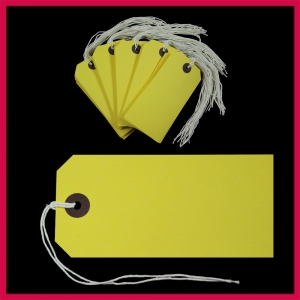 SupaTags Tags Size 5 120mm x 60mm Yellow Recycled - Pack 50 