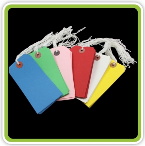 SupaTags Tags Size 5 120mm x 60mm Assorted Colours Bu/Gn/P/R/W/Y Recycled - Pack 60 