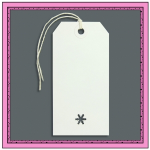 White Christmas Gift Tags with Punched SNOW FLAKE 120mm x 60mm - Pack 10