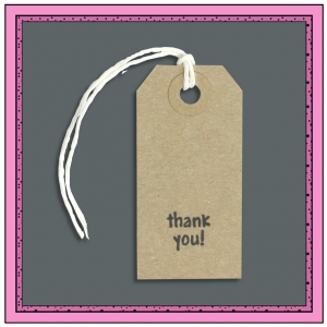 Buff Gift Tags THANK YOU 70mm x 35mm - Pack 10