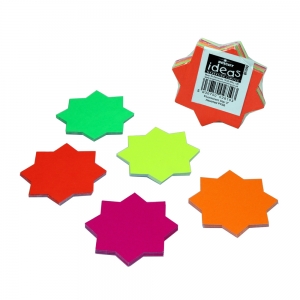 Fluorescent Ticket Board Star 76mm Diameter Assorted Colours - Pack 50