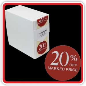 S/A Removable Label "20% OFF MARKED PRICE" 40mm (1 1/2") Red - Pack 500