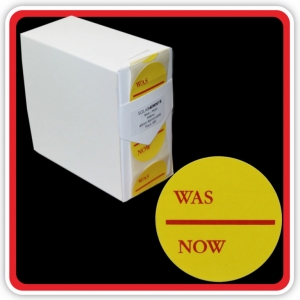 S/A Removable Label "WAS - NOW" 40mm (1 1/2") Yellow - Pack 500
