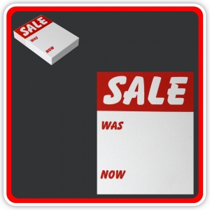Sale Cards 'SALE - WAS - NOW' 100 x 75mm (4"x3") - Pack 48