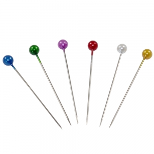Steel Pins Coloured Assorted Colours - Pack 80