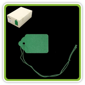 SupaTickets Strung Swing Ticket 42mm x 27mm Green - Bulk Box 1000