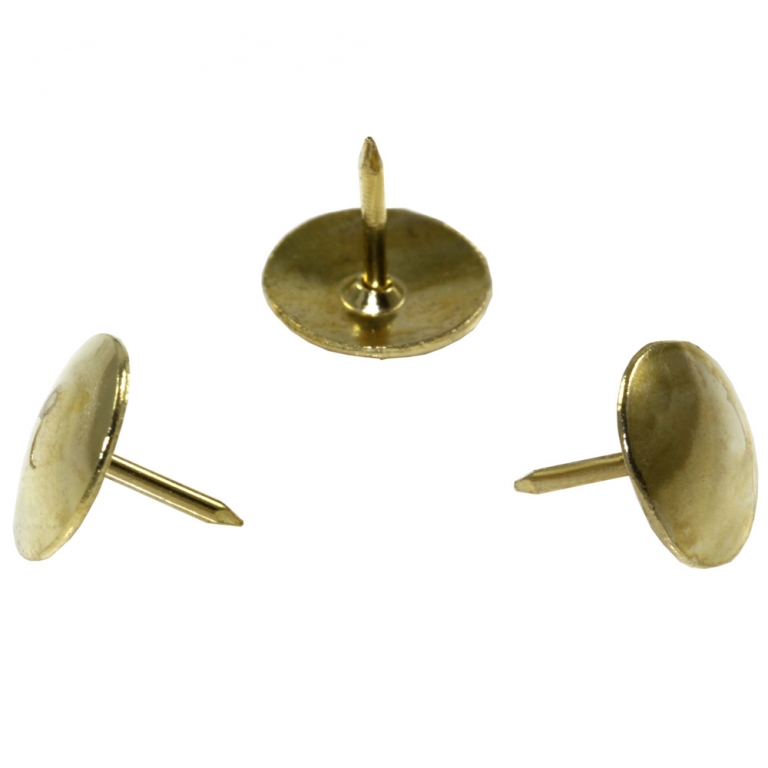 BRASS DRAWING PINS RIVETED PLASTIC HANGING PACK OF 120